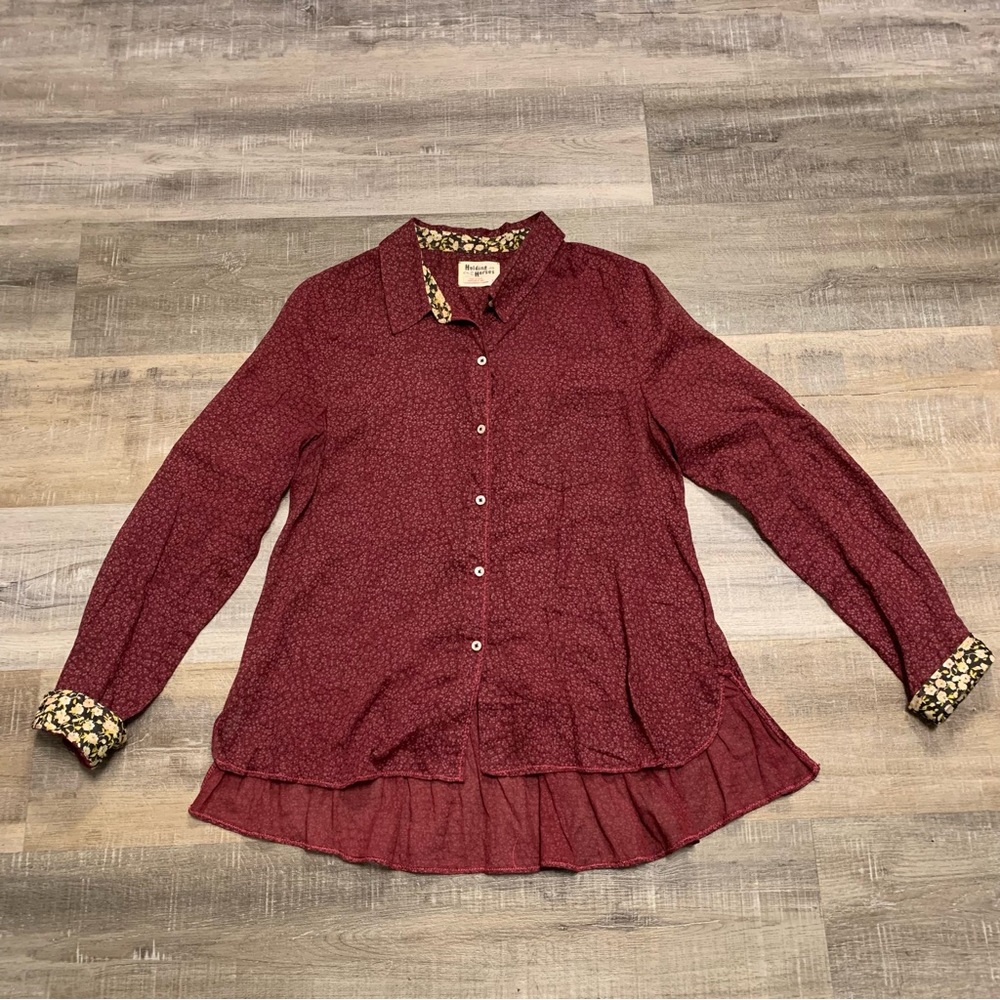 Holding Horses Anthropologie Button Up Top Size 6
